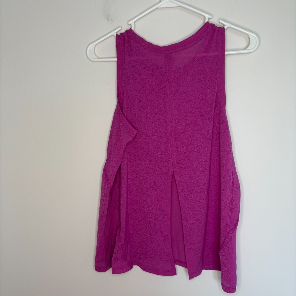 MEMBERS MARK NEW Work It Out Burnout Tank Womens S Purple Back Slit - Picture 2 of 3